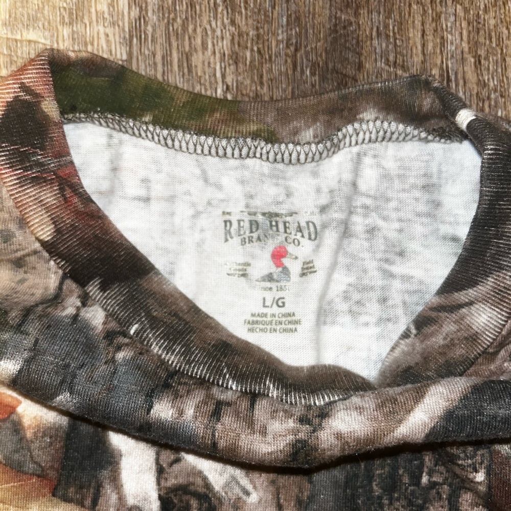 RedHead Brown and Green Long Sleeve Camouflage Tee - Picture 3 of 4